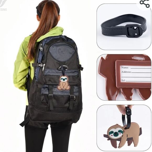 Cartoon Sloth Luggage Tag - Picture 3 of 5